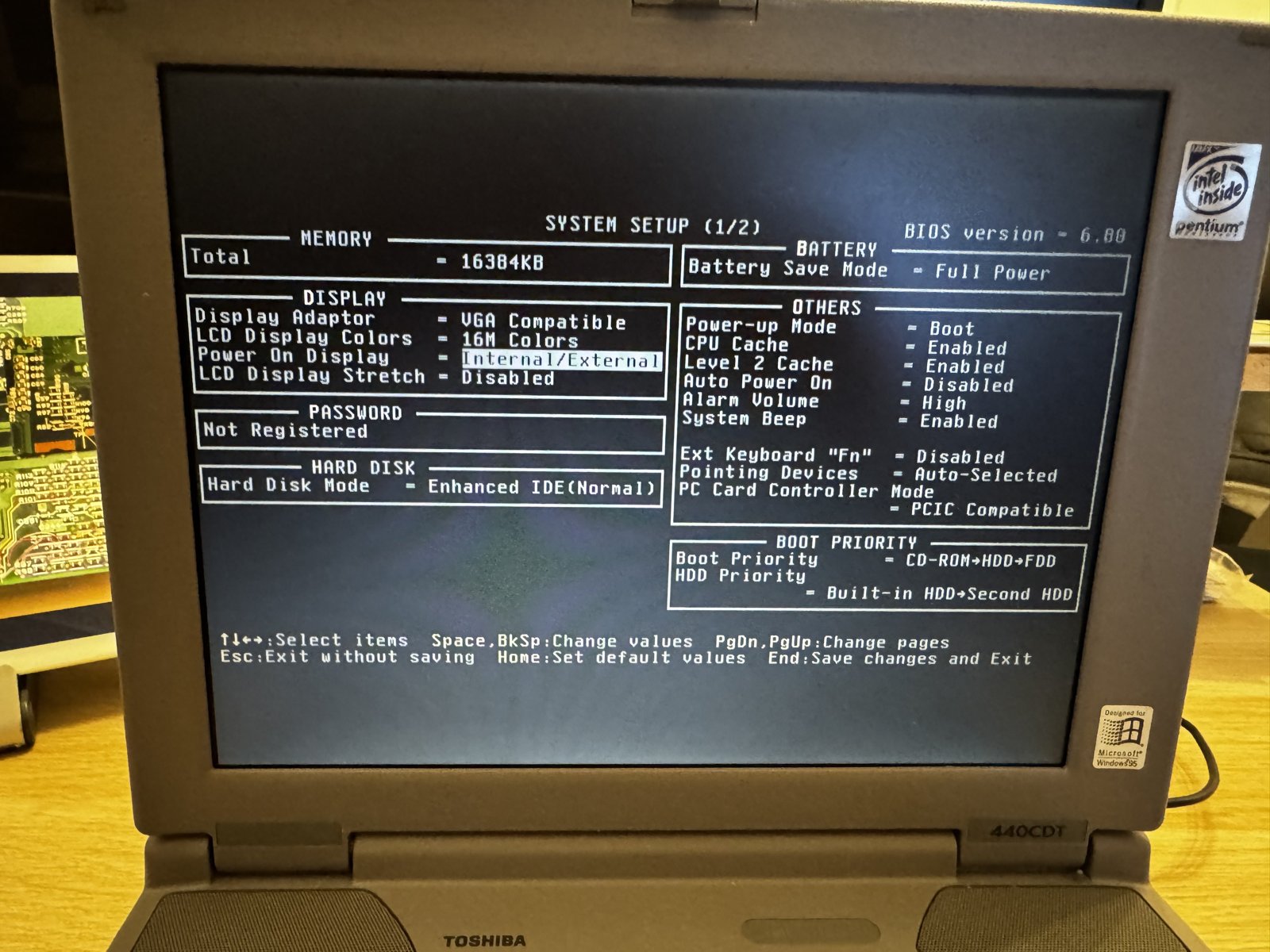 The BIOS shows 16384KB