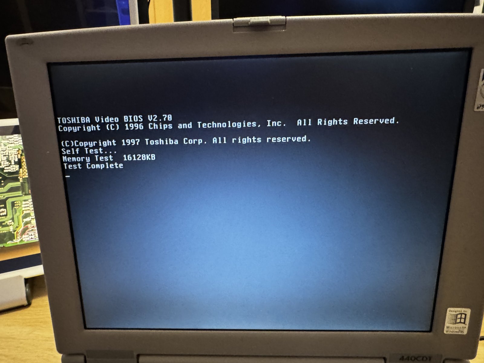 POST without a RAM module: 16128KB, no error
