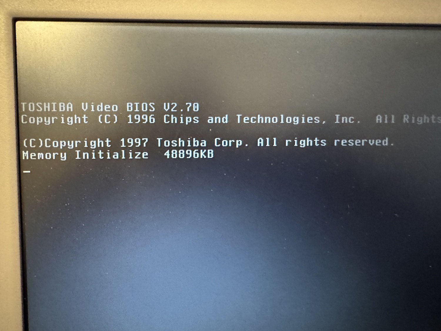48MB during POST: 16MB on-board plus the 32MB module