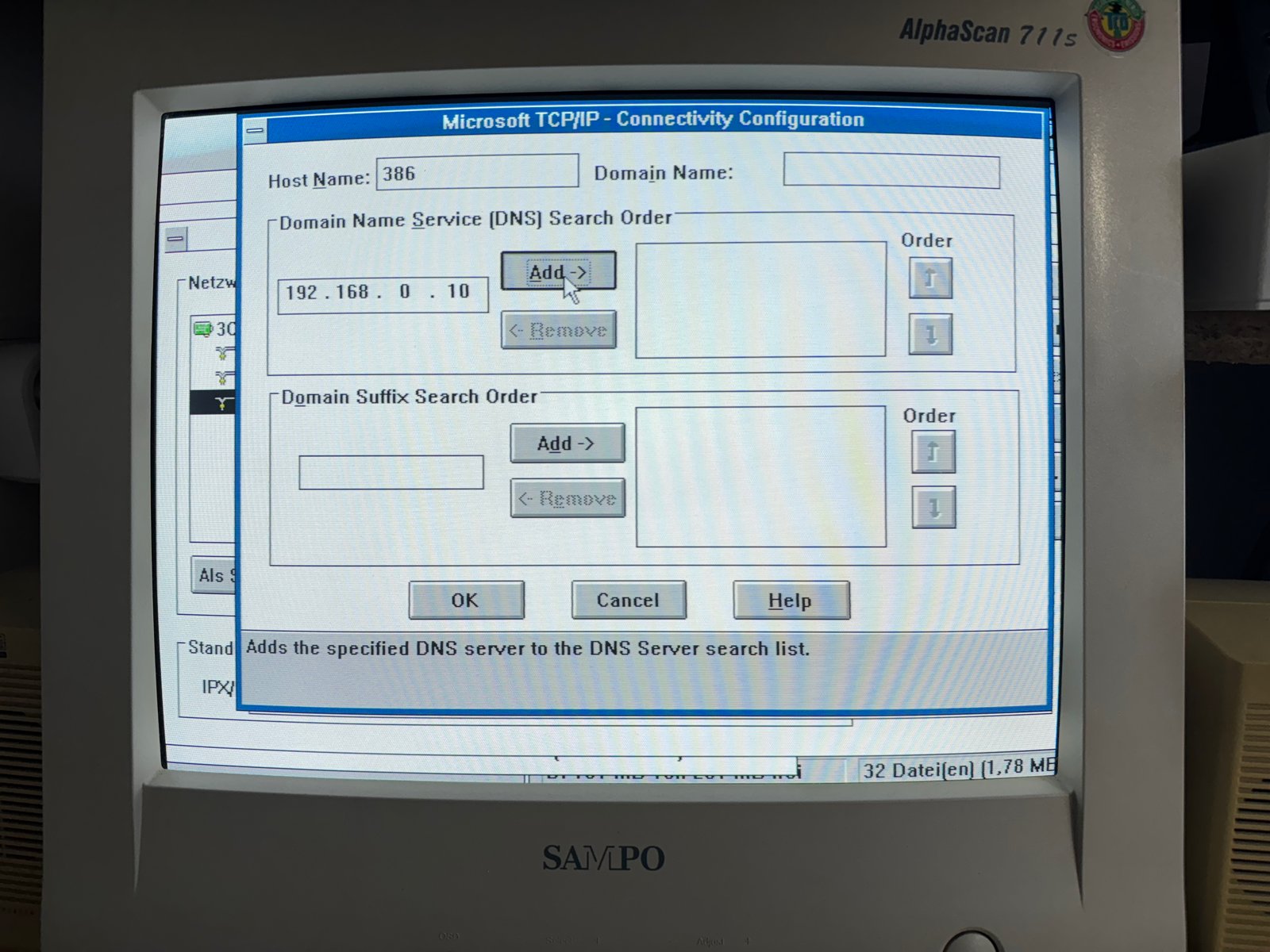 Host name and DNS server
