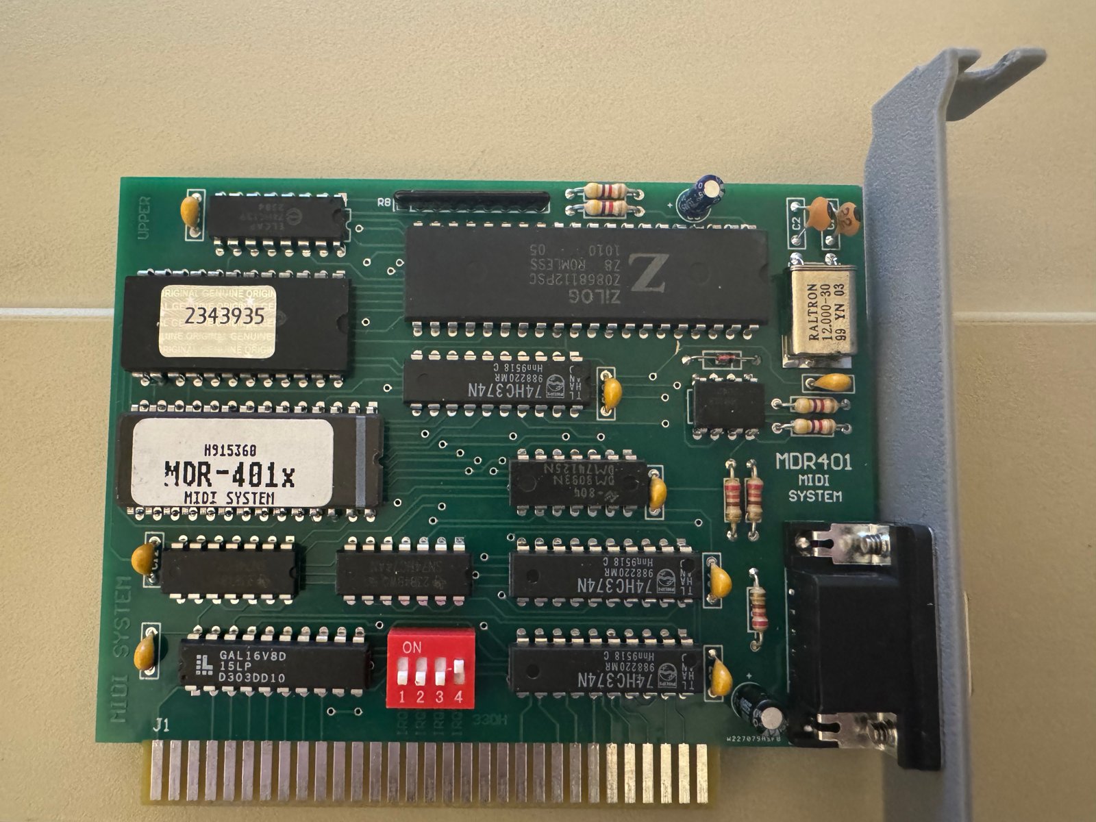 The MDR-401x MIDI card from my 386